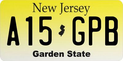 NJ license plate A15GPB