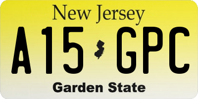 NJ license plate A15GPC