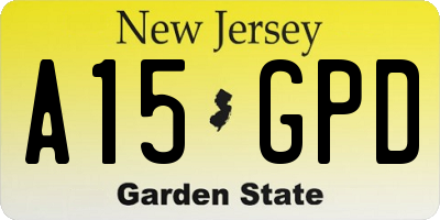 NJ license plate A15GPD
