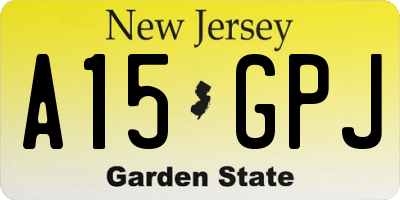 NJ license plate A15GPJ