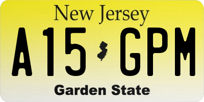 NJ license plate A15GPM