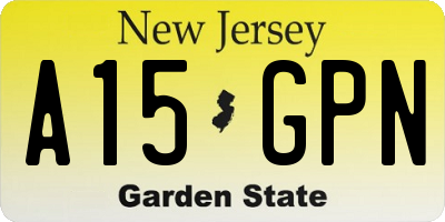 NJ license plate A15GPN