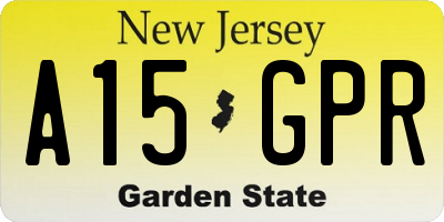 NJ license plate A15GPR