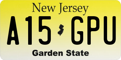 NJ license plate A15GPU