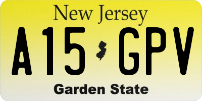 NJ license plate A15GPV
