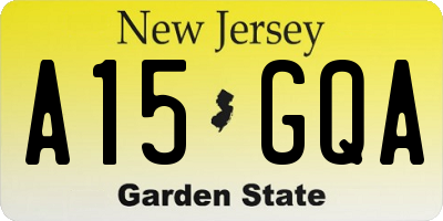 NJ license plate A15GQA