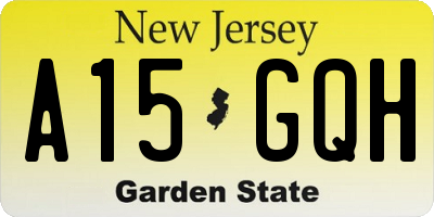 NJ license plate A15GQH