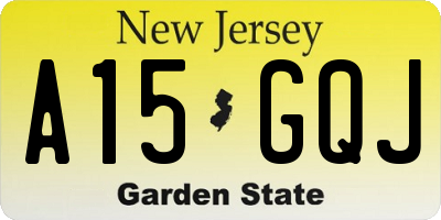 NJ license plate A15GQJ