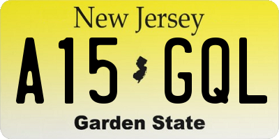 NJ license plate A15GQL