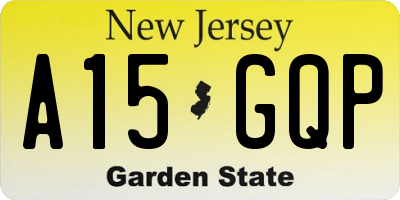 NJ license plate A15GQP