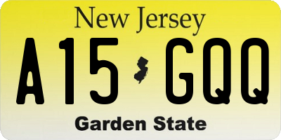 NJ license plate A15GQQ