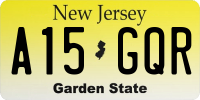 NJ license plate A15GQR