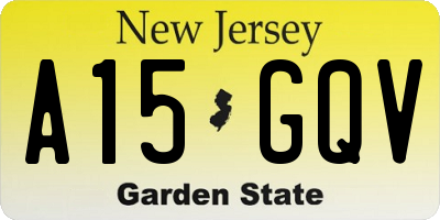 NJ license plate A15GQV