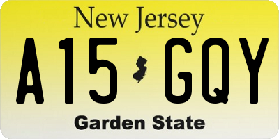 NJ license plate A15GQY