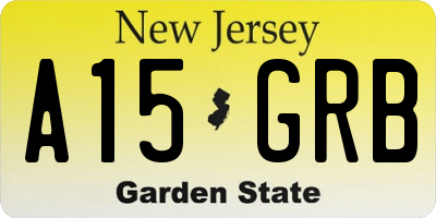NJ license plate A15GRB