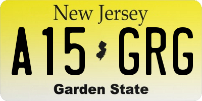 NJ license plate A15GRG