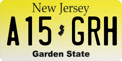 NJ license plate A15GRH