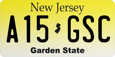 NJ license plate A15GSC