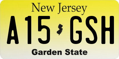 NJ license plate A15GSH