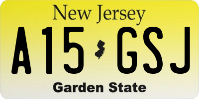 NJ license plate A15GSJ