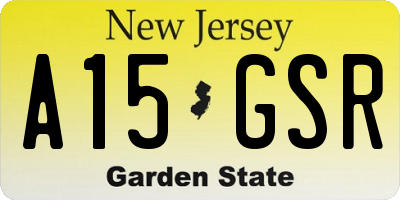 NJ license plate A15GSR