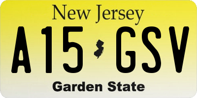 NJ license plate A15GSV