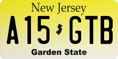 NJ license plate A15GTB