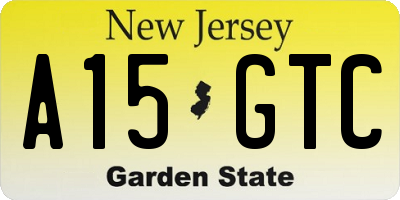 NJ license plate A15GTC