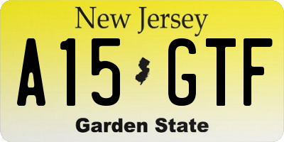 NJ license plate A15GTF