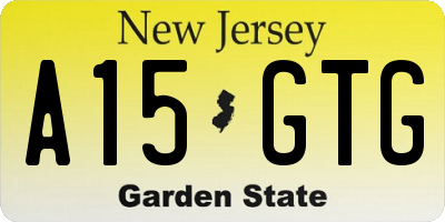 NJ license plate A15GTG