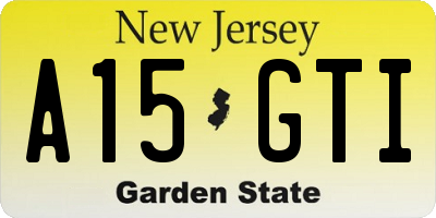 NJ license plate A15GTI