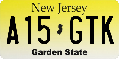 NJ license plate A15GTK