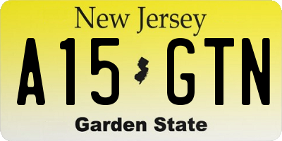NJ license plate A15GTN