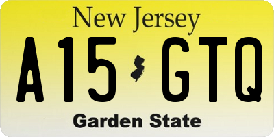 NJ license plate A15GTQ