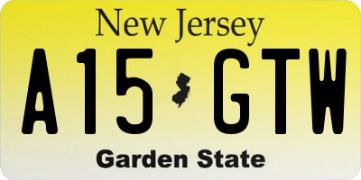 NJ license plate A15GTW