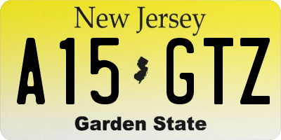 NJ license plate A15GTZ