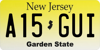NJ license plate A15GUI