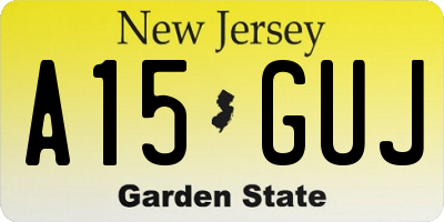 NJ license plate A15GUJ