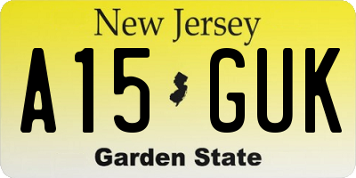 NJ license plate A15GUK