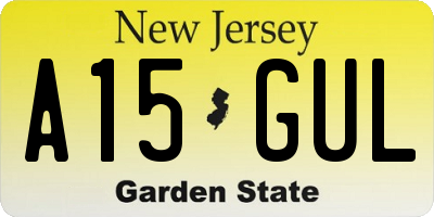 NJ license plate A15GUL