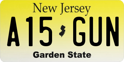 NJ license plate A15GUN