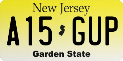 NJ license plate A15GUP