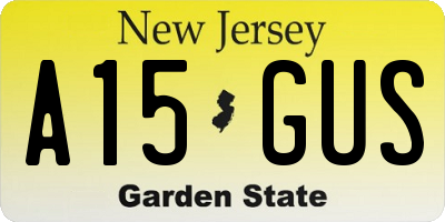 NJ license plate A15GUS