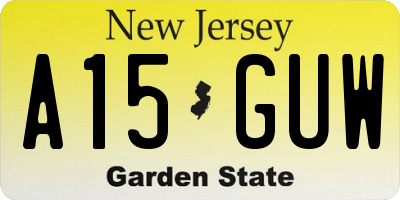 NJ license plate A15GUW