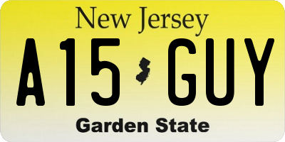 NJ license plate A15GUY