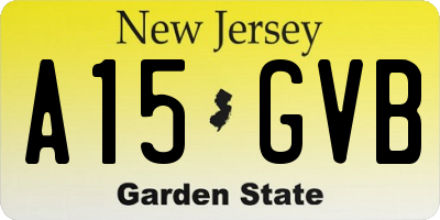 NJ license plate A15GVB