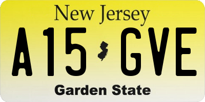 NJ license plate A15GVE