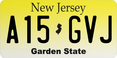 NJ license plate A15GVJ