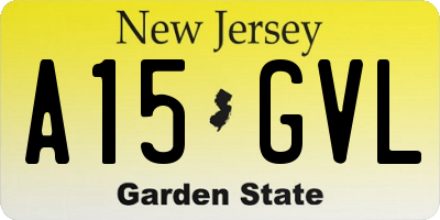 NJ license plate A15GVL
