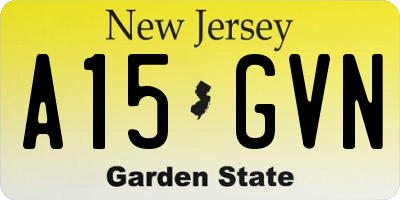 NJ license plate A15GVN